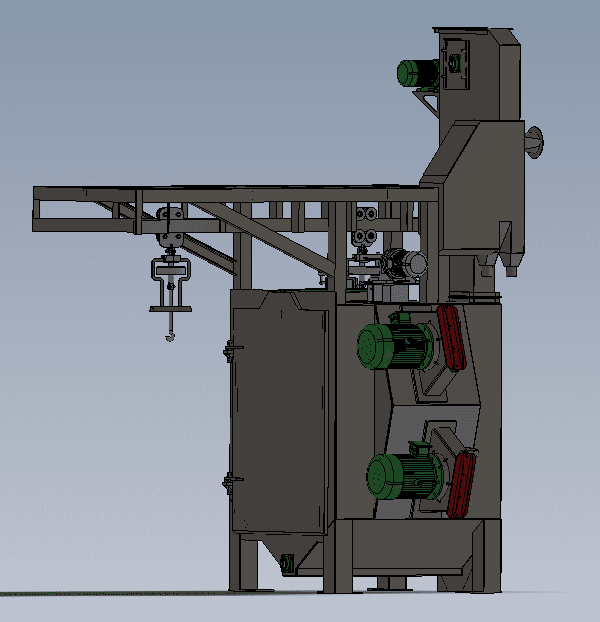 A shot blasting machine